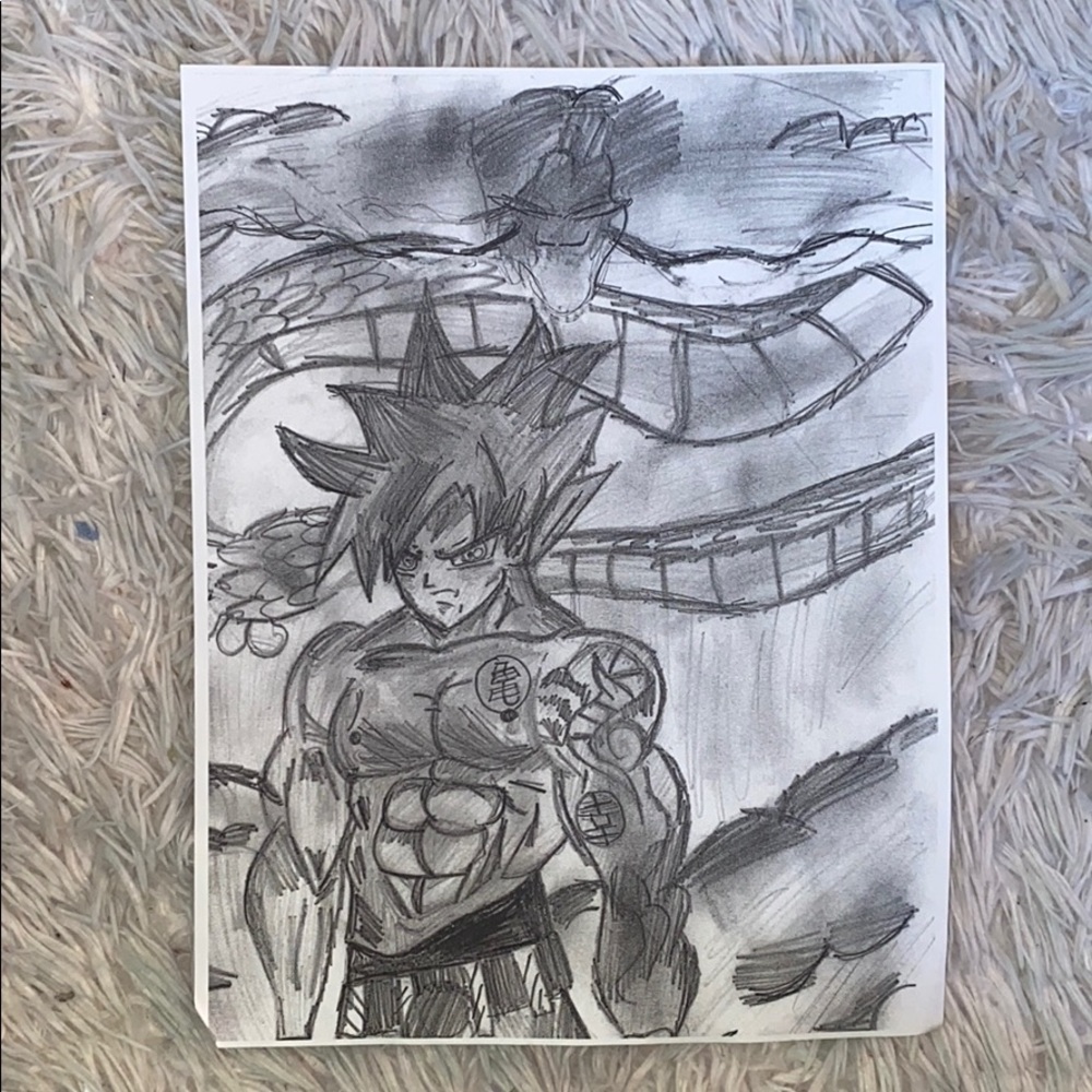 dragon ball a art sketch black and w